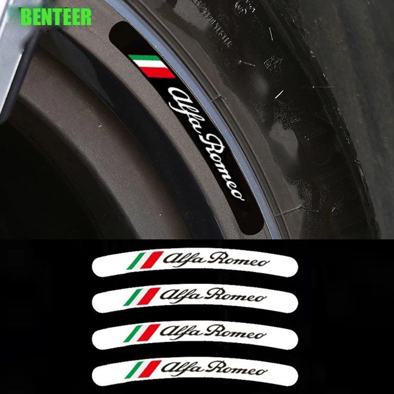 

4pcs M Car Wheel Sticker For Alfa Romeo Giulia Giulietta 159 156 MITO Stelvio 147 Sportiva Auto Accessories