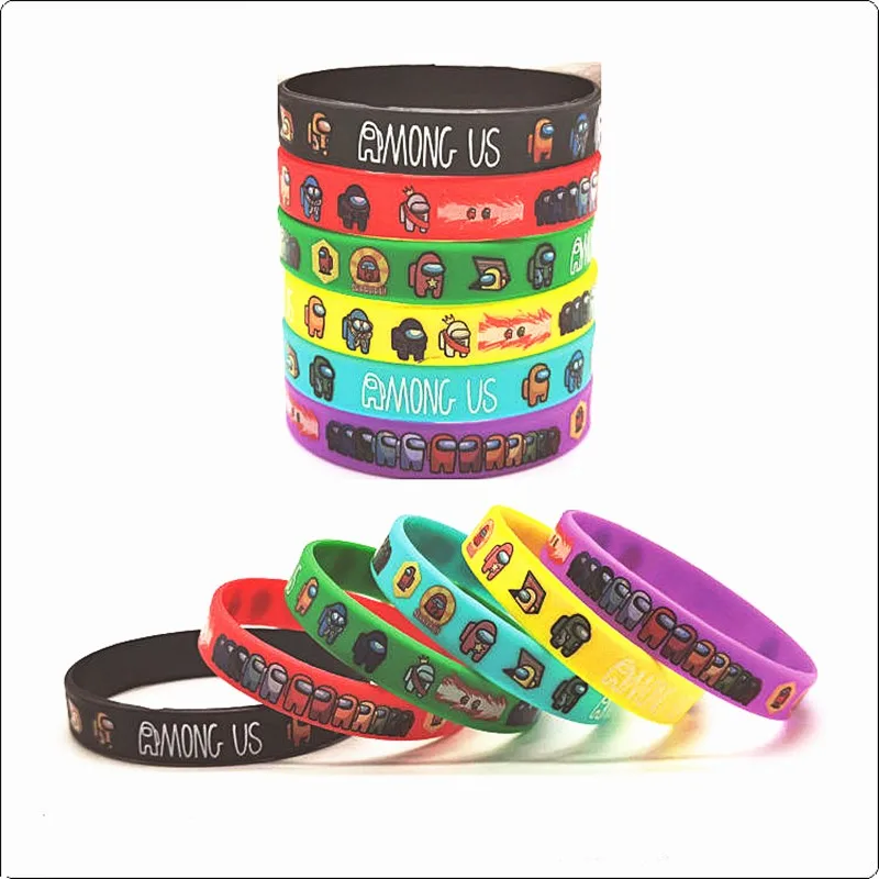 

12pcs/set Anime Among Us Sports Bracelet Game Cartoon Wristband Toy Figure for Children Kids Adult Birthday Party Gifts