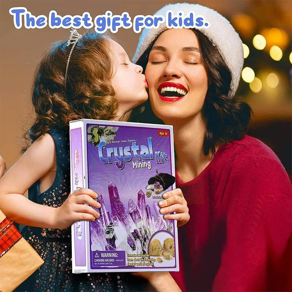 

Educational Crystal Fossils Gold Treasure Gems Excavation Toys Archaeological Dig DIY Digging Kit Toy For Children Boys Gir L3F0