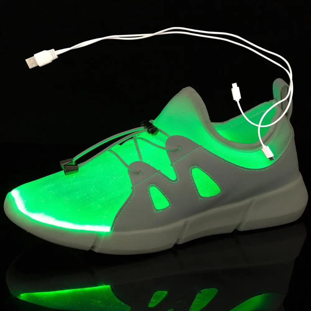 

New LED Shoes Fiber Optic Shoes for girls boys men women USB Charging light up shoe for Adult Glowing Running Sneaker