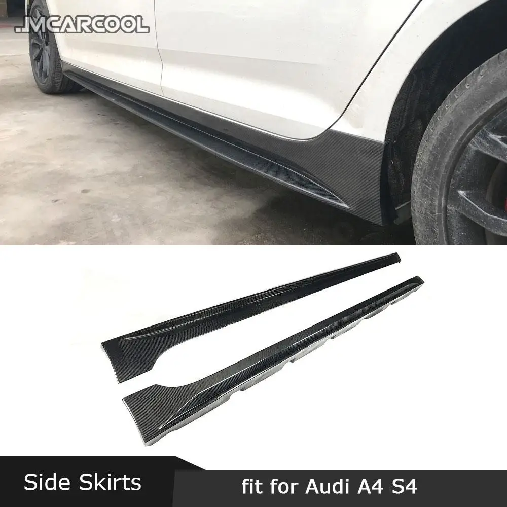

For Audi A4L S4 B9 Sedan 2017 2018 Side Skirts Aprons Carbon Fiber / FRP Door Bumper Lip Protector Car Styling