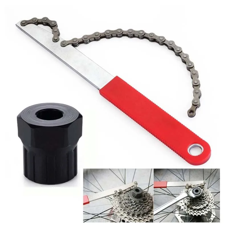 

Portable High Quality Bicycle Freewheel Disassembly Wrench Chain Whip Cassette Sprocket Remover Tool Chain Wrench