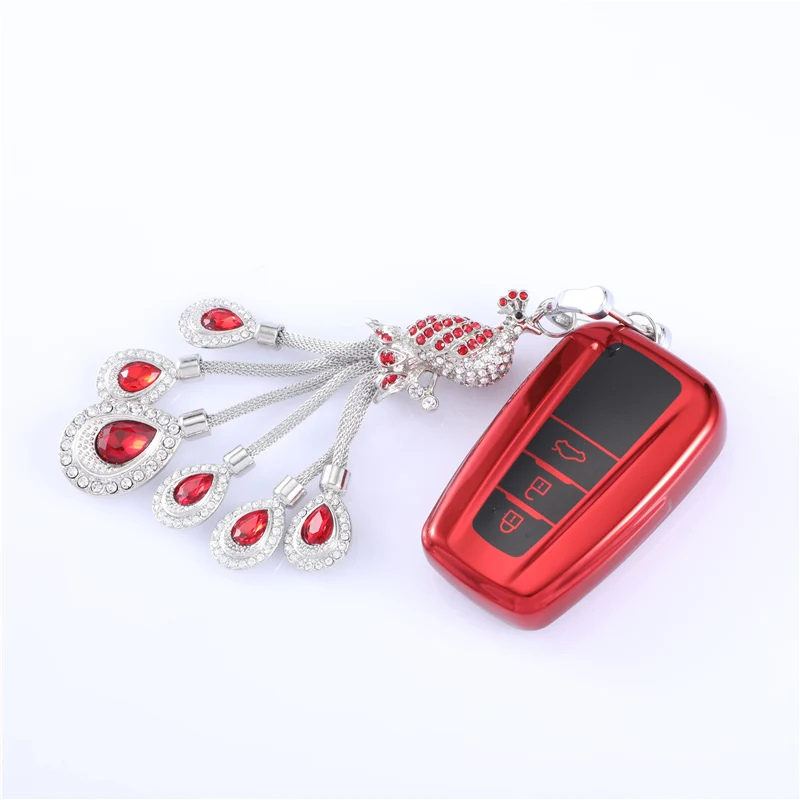 

Scratch-resistant New Soft TPU Car Key Case For Toyota Camry CHR Prius Corolla RAV4 Prado 2017 2018 Remote keyless CoverKeychain