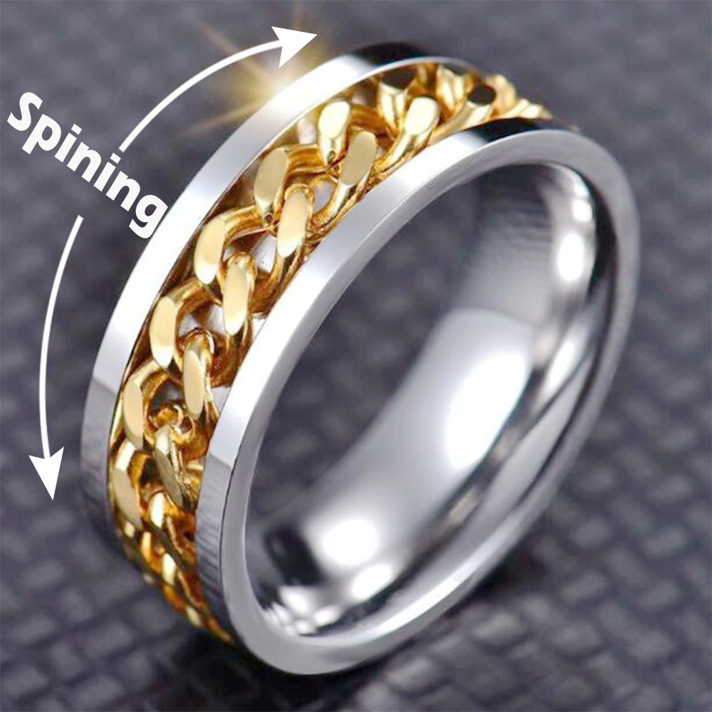 Женское кольцо Спиннер из нержавеющей стали с защитой от стресса|Кольца| |