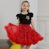 childrens clothing girls skirts 2020 new baby girls fashion sweet sequins star printing mesh tutu princess skirts 1 6 years