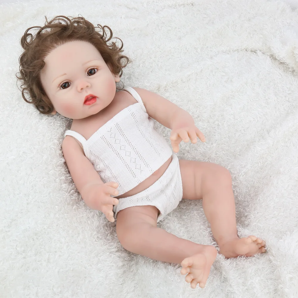 

Reborn Simulation Baby Curly Hair Girl Cute Toy Doll Can Be Bathed In The Water Spot Hot Support Wholesale