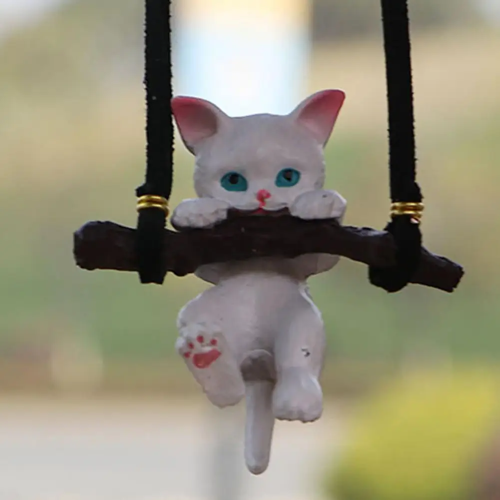 

Car Ornaments Decorations Hanging Automobiles Creative Cute Branch Cat Rearview Mirror Pendant Car Swing Cat Decoration Interior