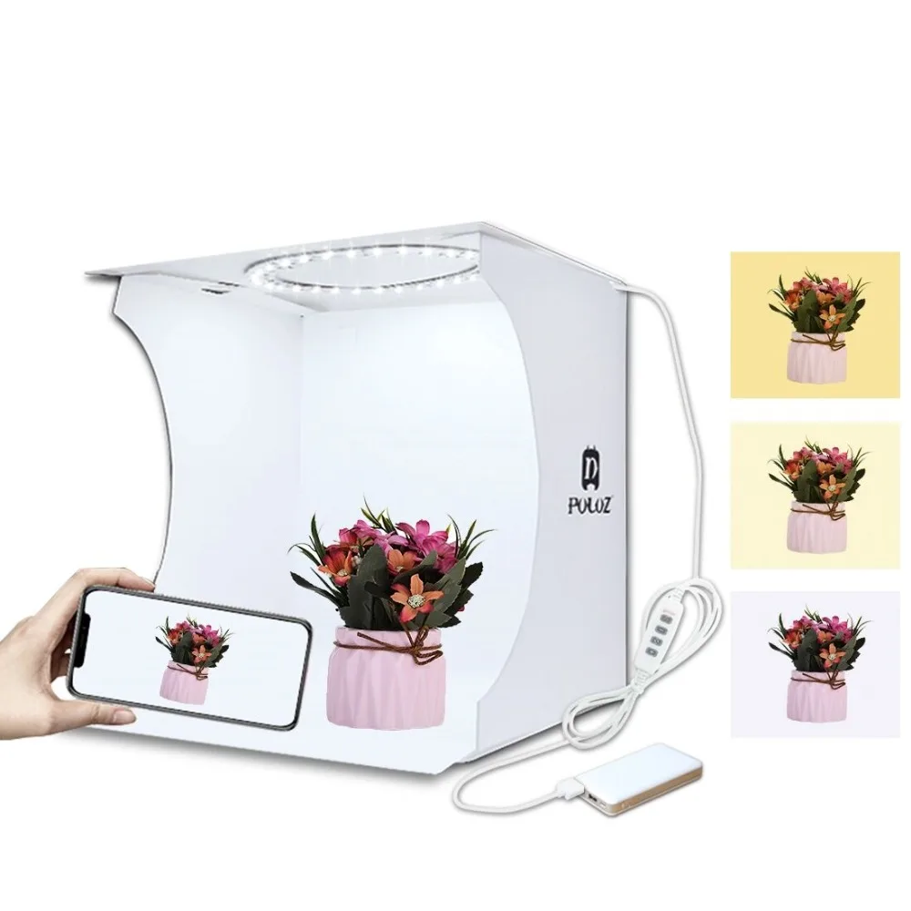 

Desktop LED Ring Lightbox Folding Portable Photo Studio Box Photography Softbox light box Studio Shooting Tent Box Kit