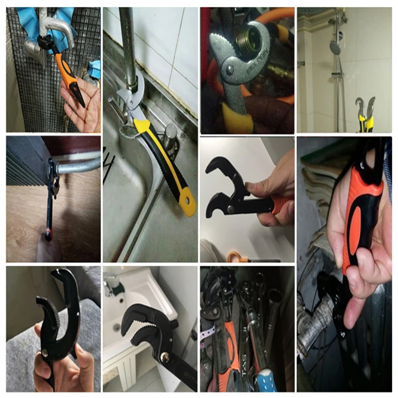 

Multi-function Universal Wrench Adjustable Spanner Wrench Sets Home Repair Key Hand Tool Multi Purpose Universal Pipe Wrench