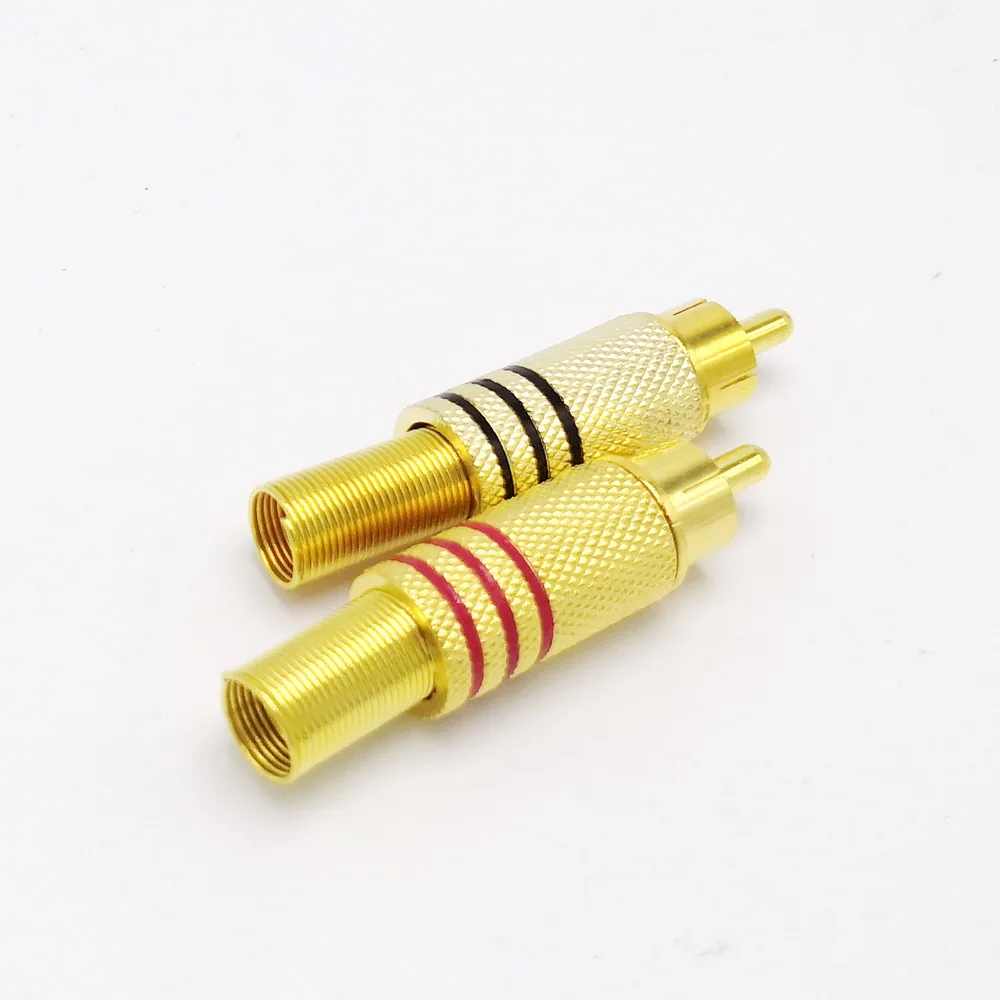 Solderless RCA разъем с пружинным кабелем протектор позолоченный 10 шт./лот |