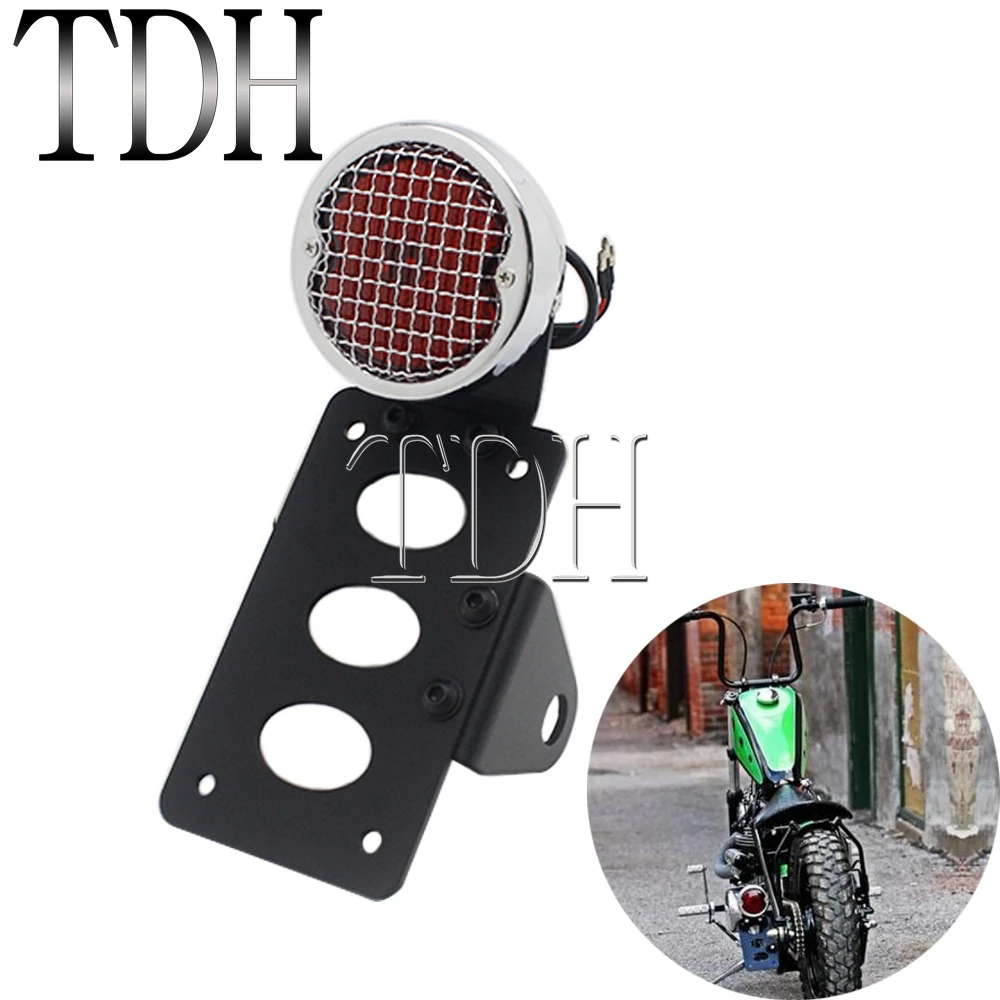 

Винтаж 12V светодиодный мотоцикл боковое Крепление хвост Светильник W/лицензии светильник Кронштейн для Harley Chopper Cafe Racer Подставка-поплавок дл...