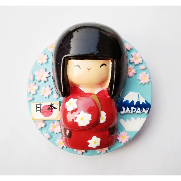 Blue cherry Магнит на холодильник Декор японский туристский сувенир lucky cat Токио Fujiyama Kinkakuji магнитные наклейки на холодильник из смолы наклейки - Цвет: Blue cherry