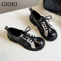 gioio leather women mary janes short boots 2021 autumn new retro girl fshion style round toes ankle bootscow black white boots