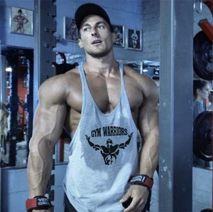 Майка мужская летняя без рукавов, жилет для фитнеса, трико для спортивного зала, Стрингер с Y-образной спиной, рубашка без рукавов для бодибилдинга