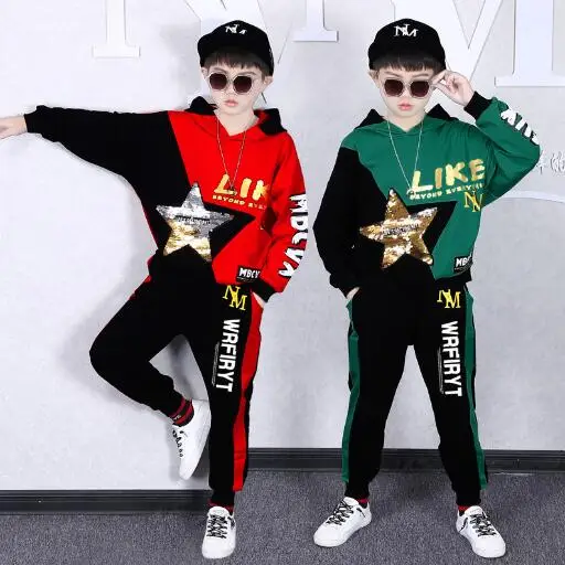 Kids Clothing Sets Casual Long Sleeve Sport Suit For Boys Clothes 2021 Autumn Teenage Outfits Children Hip Hop Costumes | Детская одежда