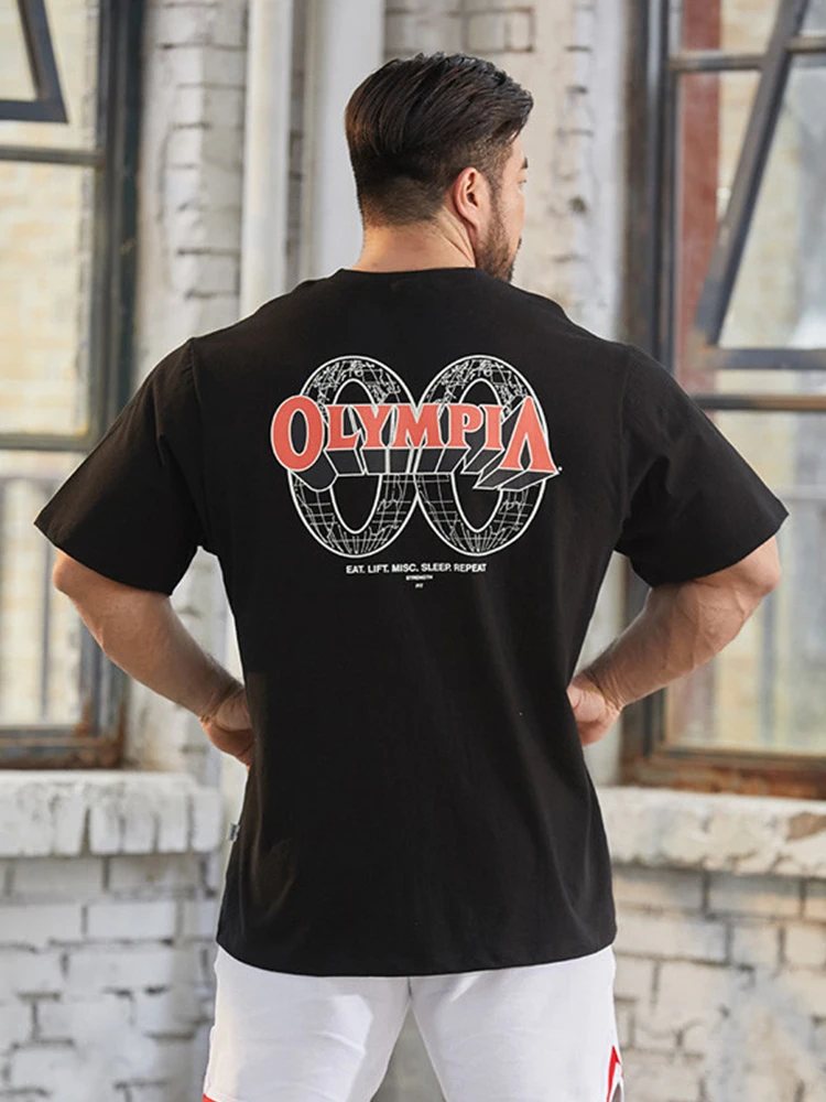 

Summer Men Cotton Casual t shirt Loose Short sleeve T-shirt Male Gyms fitness Workout Training clothing Tees Tops