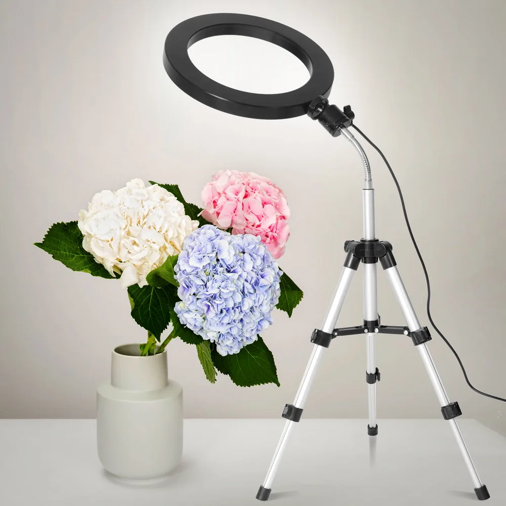 Dimmable светодиодный студийный фотоаппарат кольцо свет фото мобильный телефон видео круглая лампа Штатив для Xiaomi iphone Canon Nikon