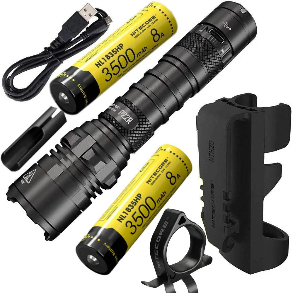 Перезаряжаемая USB вспышка NITECORE P22R светильник hp35 HD белый свет макс. 1800 люмен броск