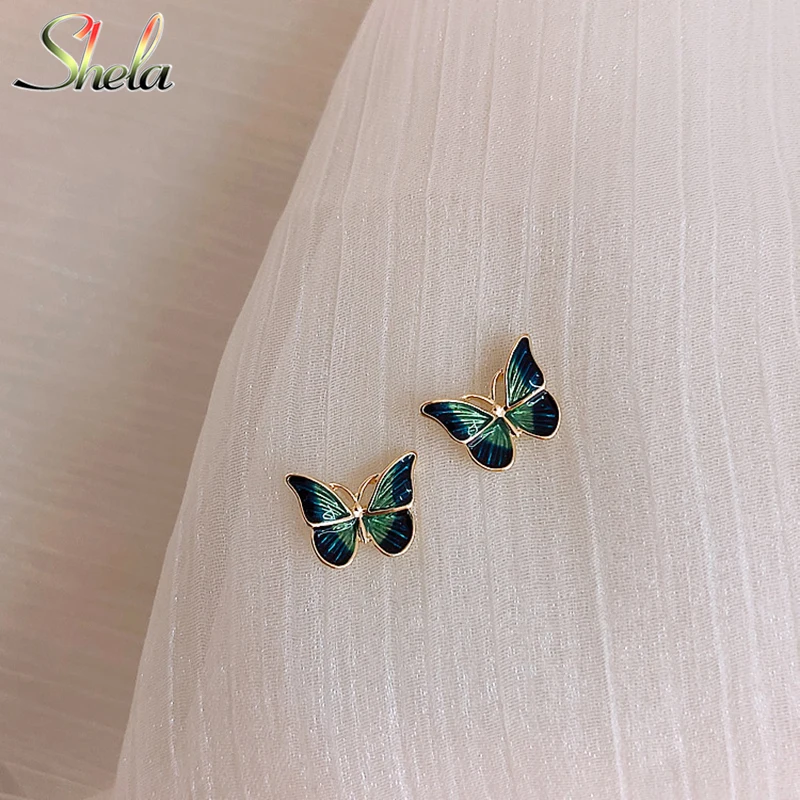 

New Korean Elegant Cute Butterfly Stud Earrings For Women Girls Simeple Lovely Boucle D'Oreille Gifts Fashion Jewelry Wholesale