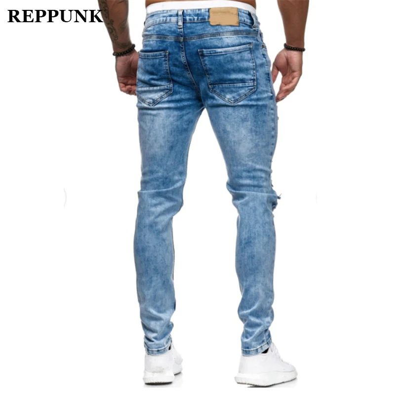 2020 новые рваные джинсы мужские модные обтягивающие штаны карандаш стрейч из