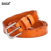 ladys fashion trend retro real genuine leather belts alloy buckle metal belt for women many colour options fco021