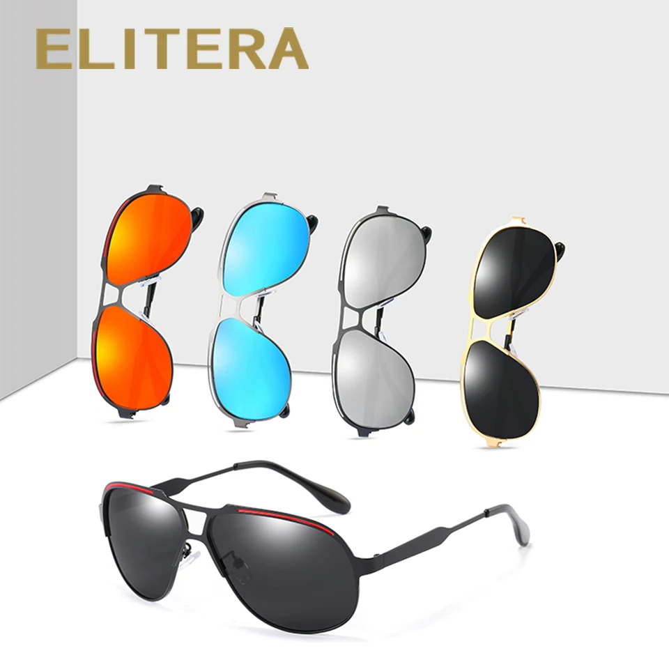 ELITERA фирменный дизайн мужские поляризованные солнцезащитные очки металлические мужские солнцезащитные очки для вождения квадратные Оттенки UV400 Мужские очки