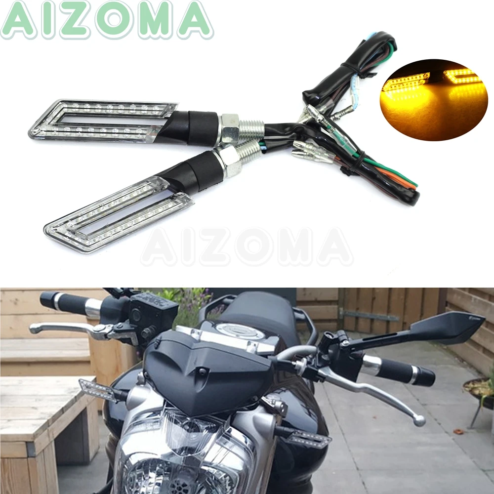 

2x Motorcycle Turn Signal LED Amber Lights Hollow Out Indicator Blinker Lamp for FAZER YZF-R1/R3/R6 Kawasaki Honda Yamaha CBR CB