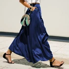 Женская длинная юбка ANZEA, элегантная однотонная Повседневная Свободная юбка макси с карманами, 7, 2021