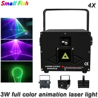 4pcslot sound cntrolled rgb 3w laser lights full color animated pattern stage laser light show dance party disco dj projector