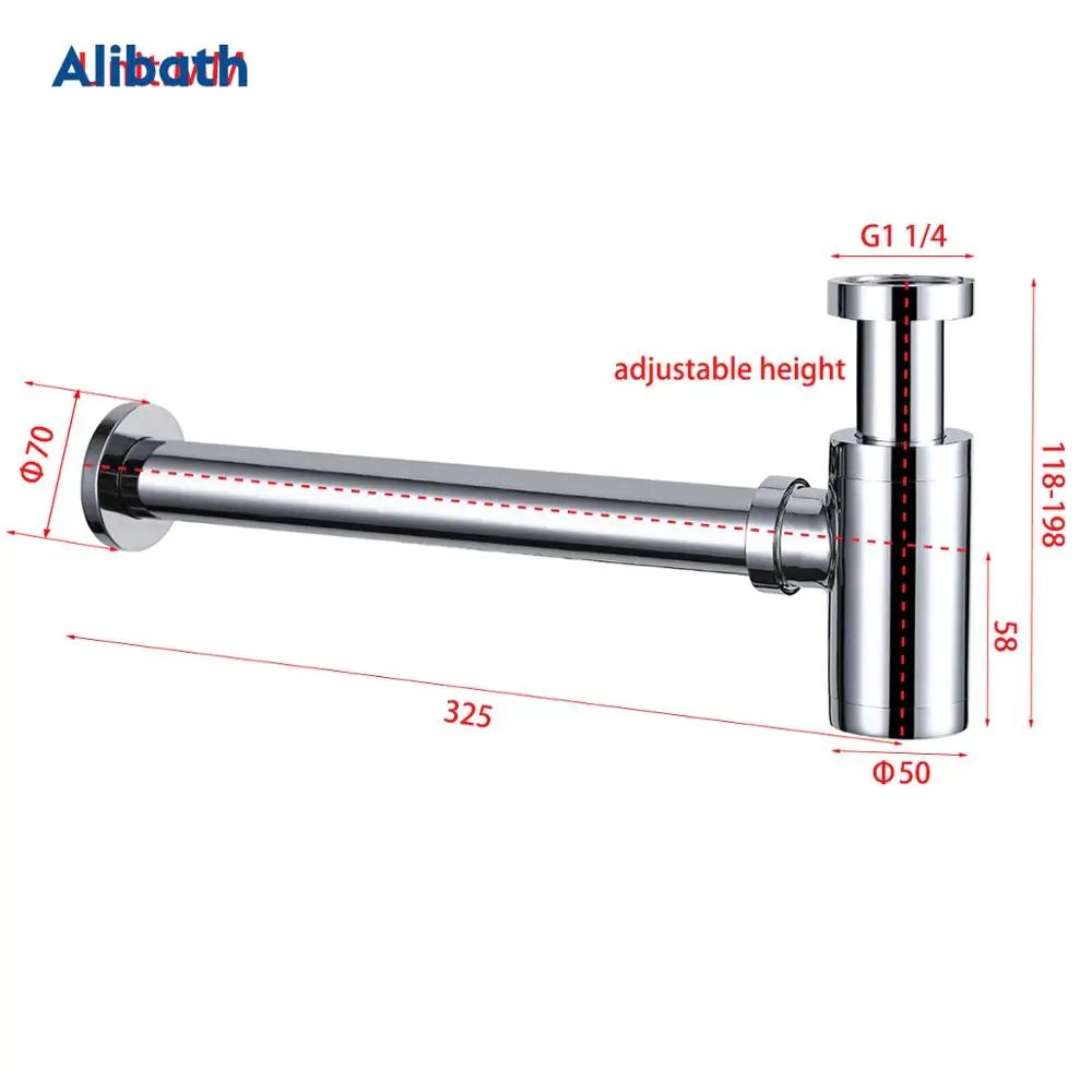 Раковина для бутылки латунная ванная комната сифонная труба раковины сливы с