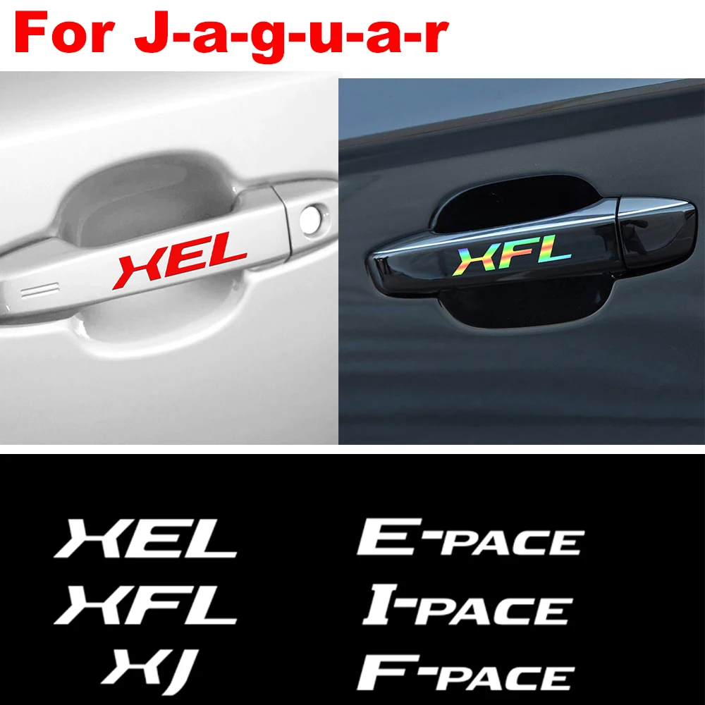 

New Car Styling Door Handle Wiper Rear view Mirror Stickers For Jaguar XEL F-TYPE XFL F-PACE E-PACE I-PACE XF XJL XK XE XJ XJ6