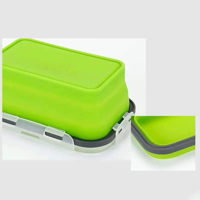 Силиконовый складной контейнер для обеда контейнер для хранения еды Bento BPA Free Microwavable Портативный Пикник Кемпинг прямоугольник наружная коробка