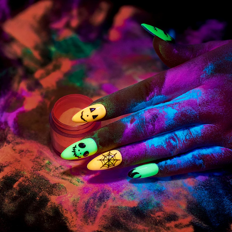 

1g Luminous Nail Powder Fluorescent Gradient Nail Neon Powder Shinny Pigment Dust Power For UV Gel Polish DIY Nail Art Decor