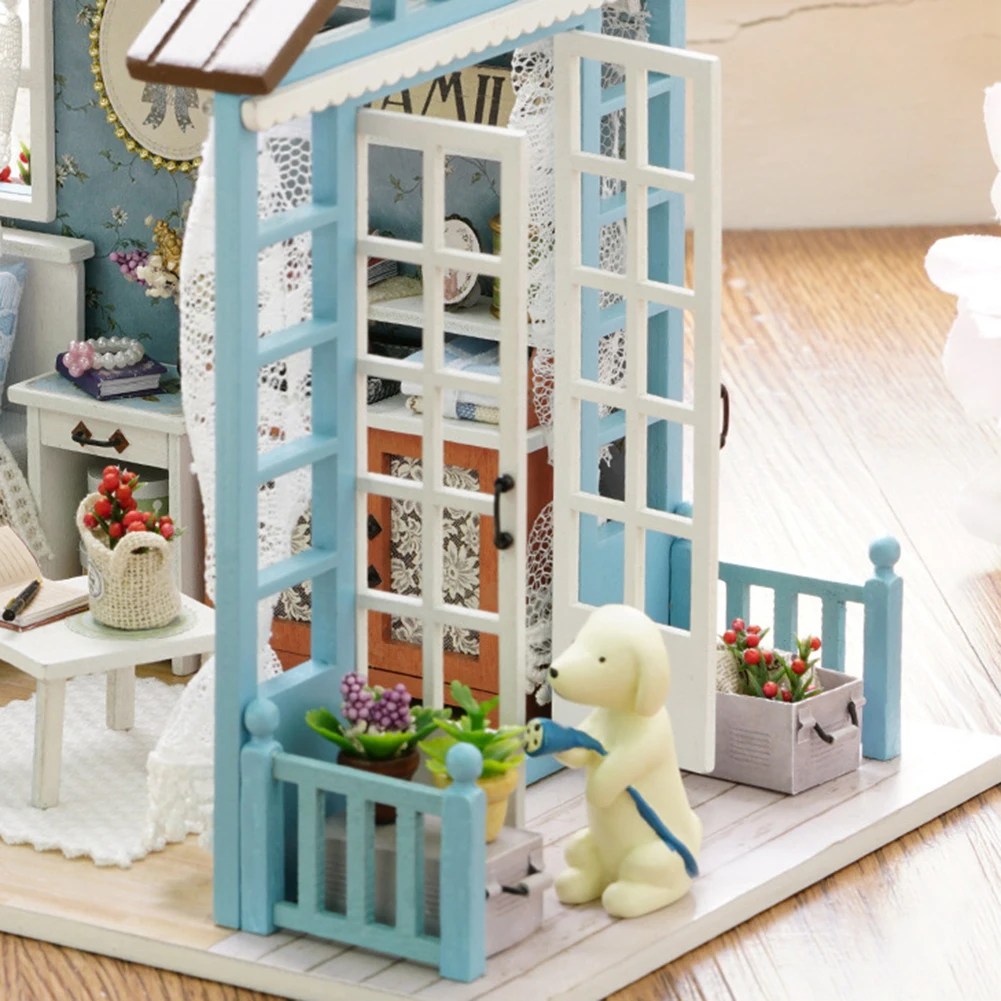 3D Деревянный DIY сборный миниатюрный кукольный домик, игрушки для спальни, модель с чехлом, кукольный дом, мебель для детей, подарки на день рождения Xams