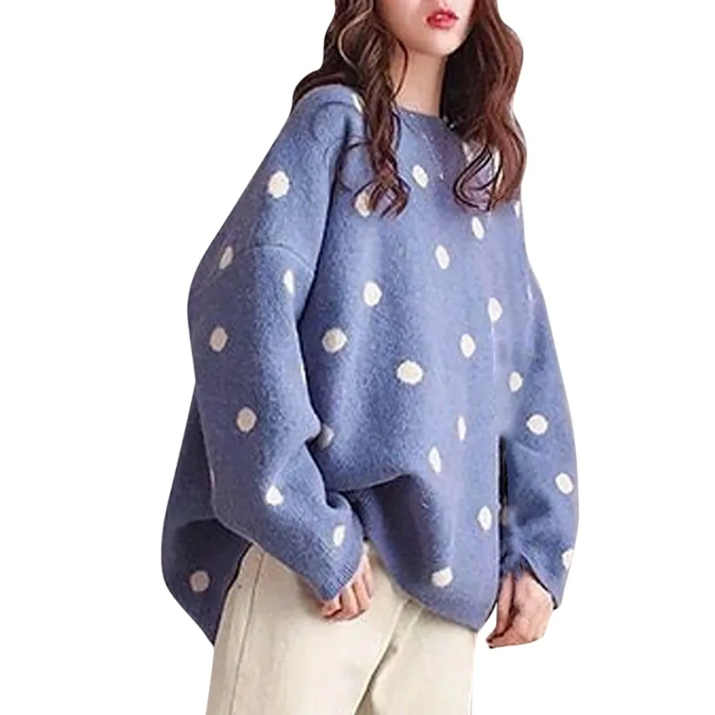 Модные женские трикотажные свитшоты JAYCOSIN с круглым вырезом волнистые Топы