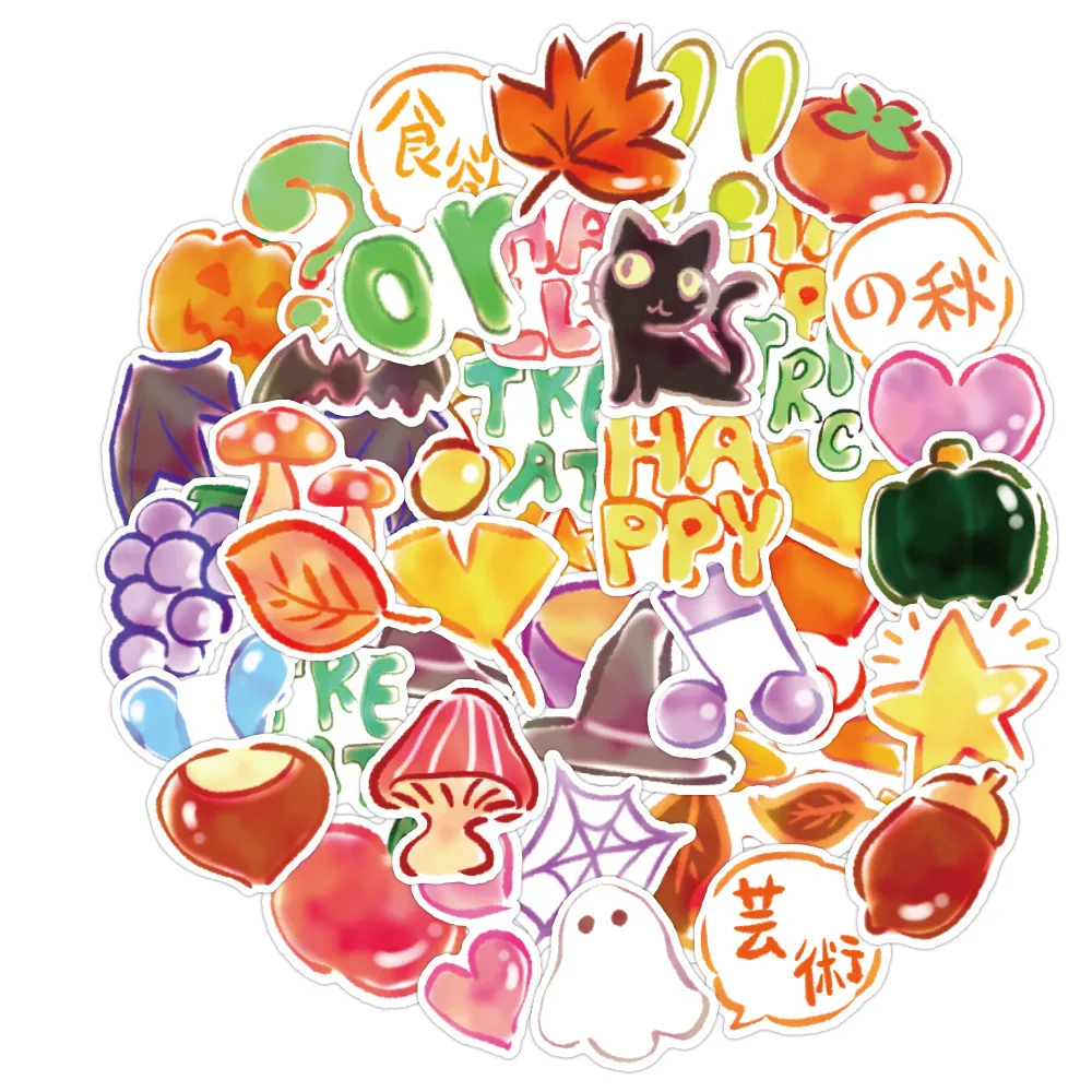 

40PCS Vegetable Logo Cartoon Stickers PVC Waterproof DIY Children's Stationery Mobile Phone Water Cup Helmet Bedroom Sticker