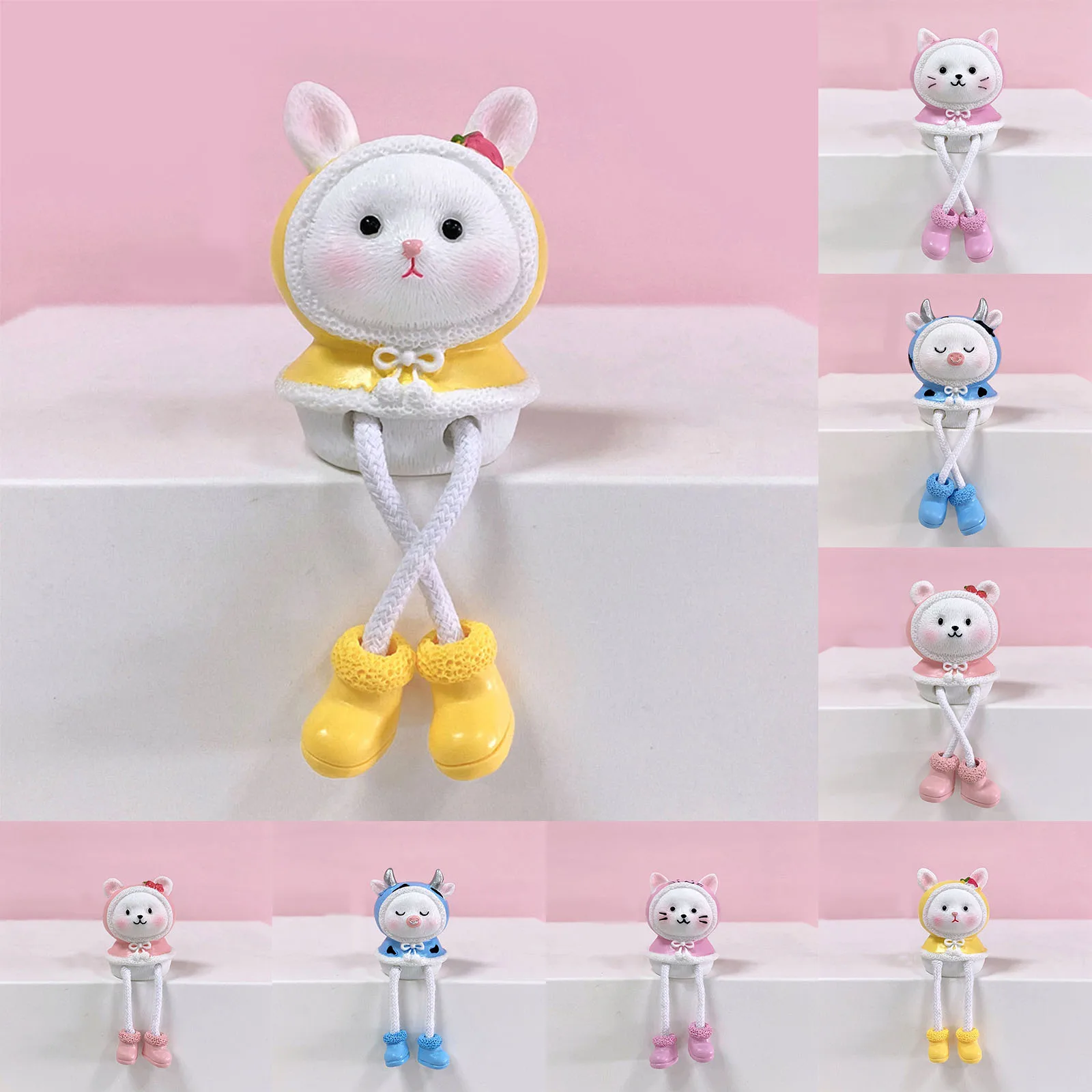 

Lovely Cute Animal Pendant Hanging Feet Car Accessories Home Living Room Desktop Decoration Couple Lover Gift Resin Shandicraft