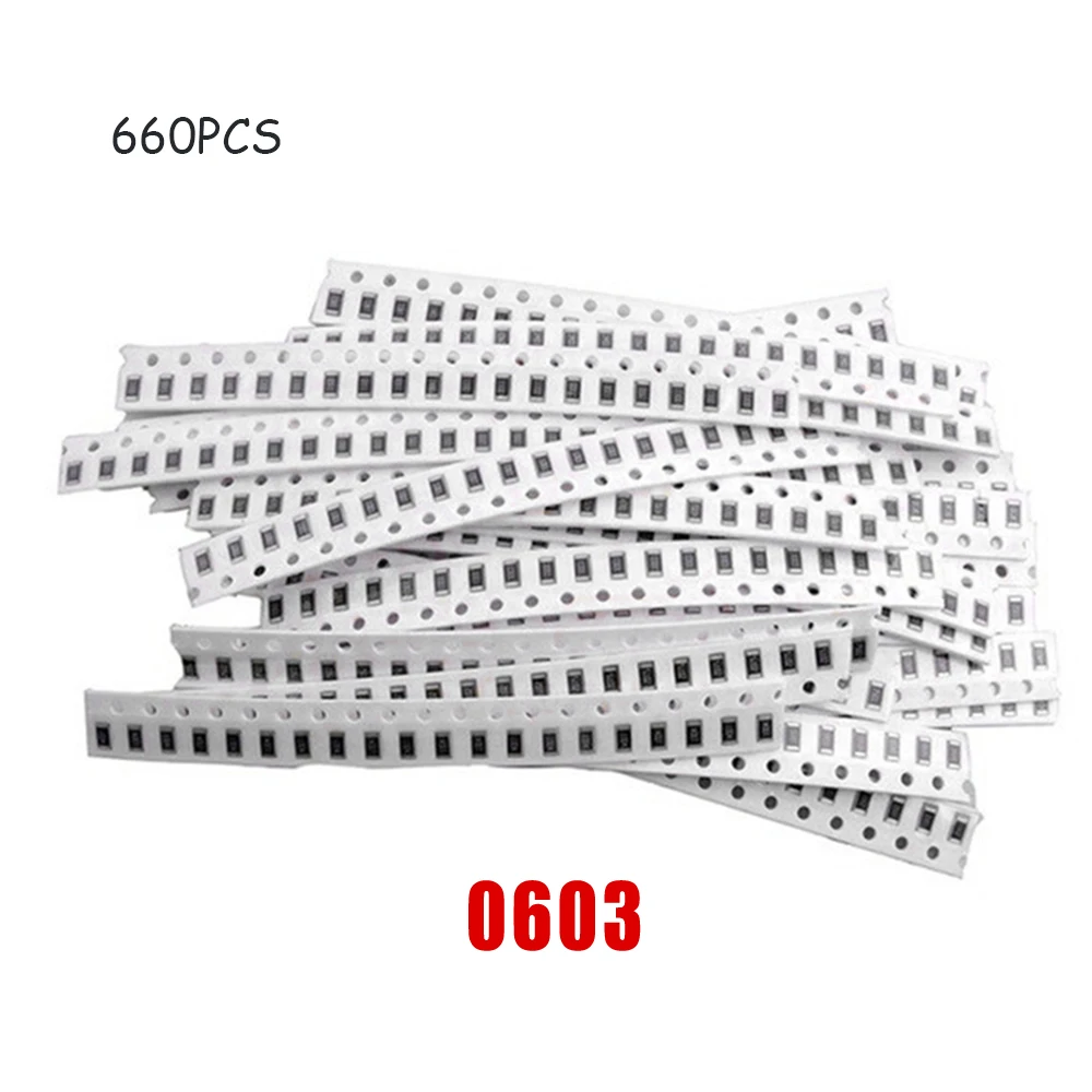 660 шт. 33 значения 1206 0805 0603 SMD Резистор Комплект (1ohm 1M Ом) 1% набор образцов|Детали и