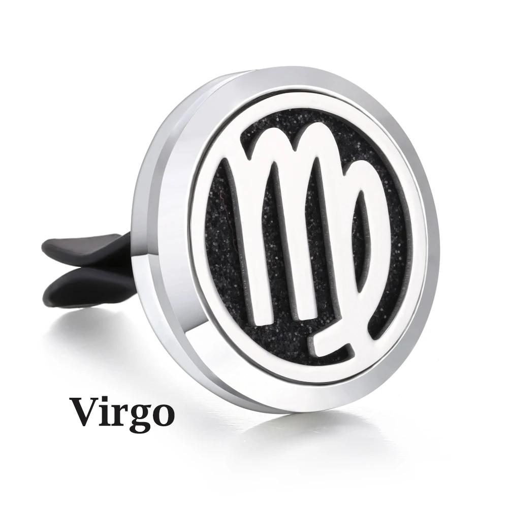 Virgo Автомобильный освежитель воздуха автомобильный парфюмерный диффузор клип автомобильный освежитель воздуха Авто вентиляционное отверстие эфирное масло 12 созвездий аромат диффузор медальон - Название цвета: Virgo