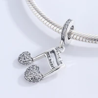 925 sterling silver cz inlaid zircon music symbols my heart pendant charm bracelet diy jewelry making for original pandora