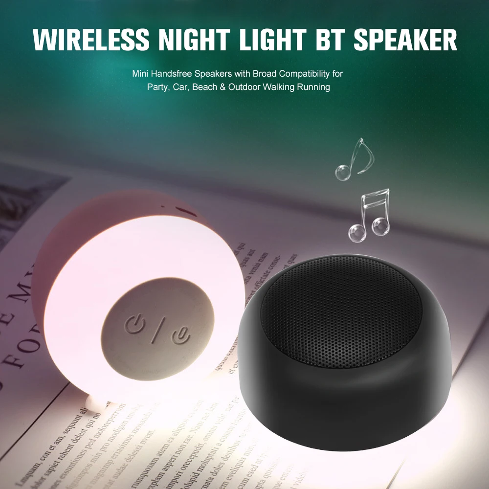 Mini Night Light with Bluetooth Speaker Portable Wireless Handsfree Bedside Table Lamp for Party Car Bedroom | Электроника