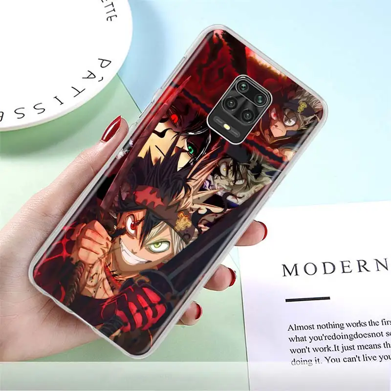 

Phone Case for Xiaomi Redmi Note 9S 8T 8 Pro 9 7 9A 8A 7A K40 K30 10 Pro Hard PC Back Cover Couqe Black Clover Anime Asta