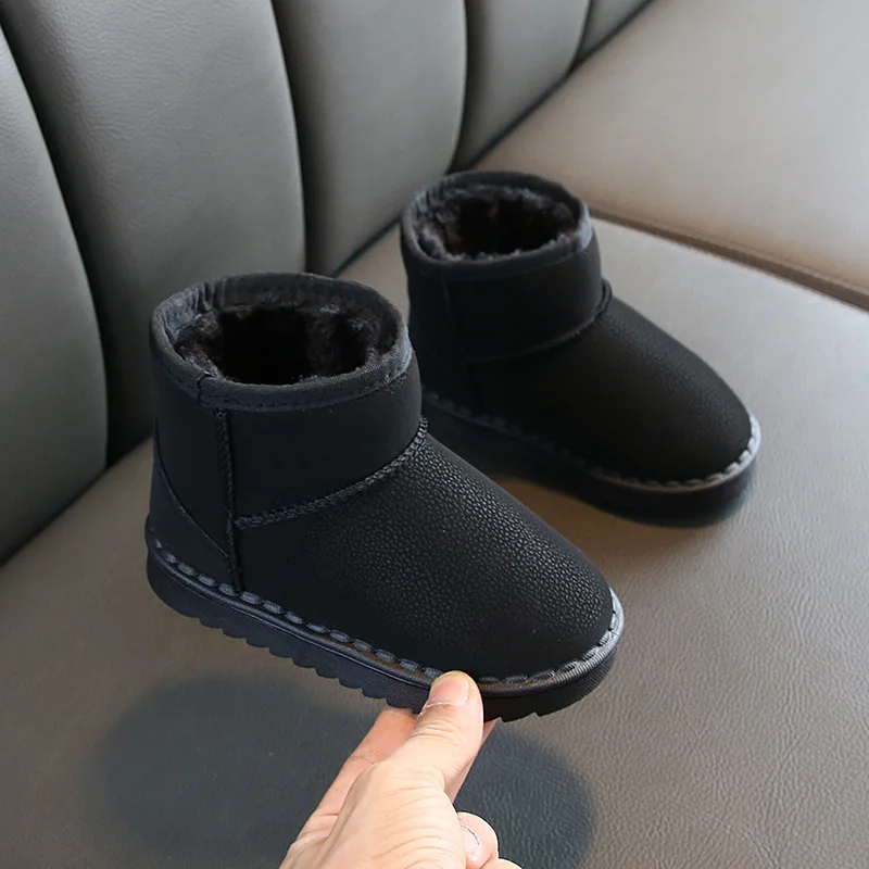 CUZULLAA/Детские теплые зимние ботинки с плюшевой подкладкой Обувь без шнуровки для