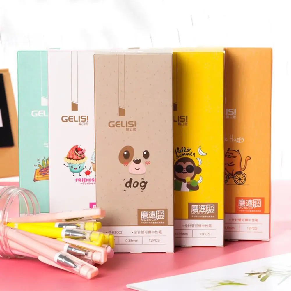 1 шт. милый кот стираемая гелевая ручка новинка моющаяся волшебная Kawaii синие