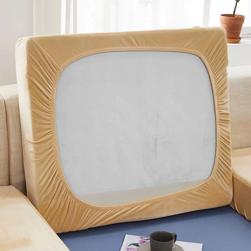 

Бархатный чехол на сиденье дивана, чехол на подушку, толстый жаккардовый однотонный мягкий эластичный чехол для дивана, защита для мебели