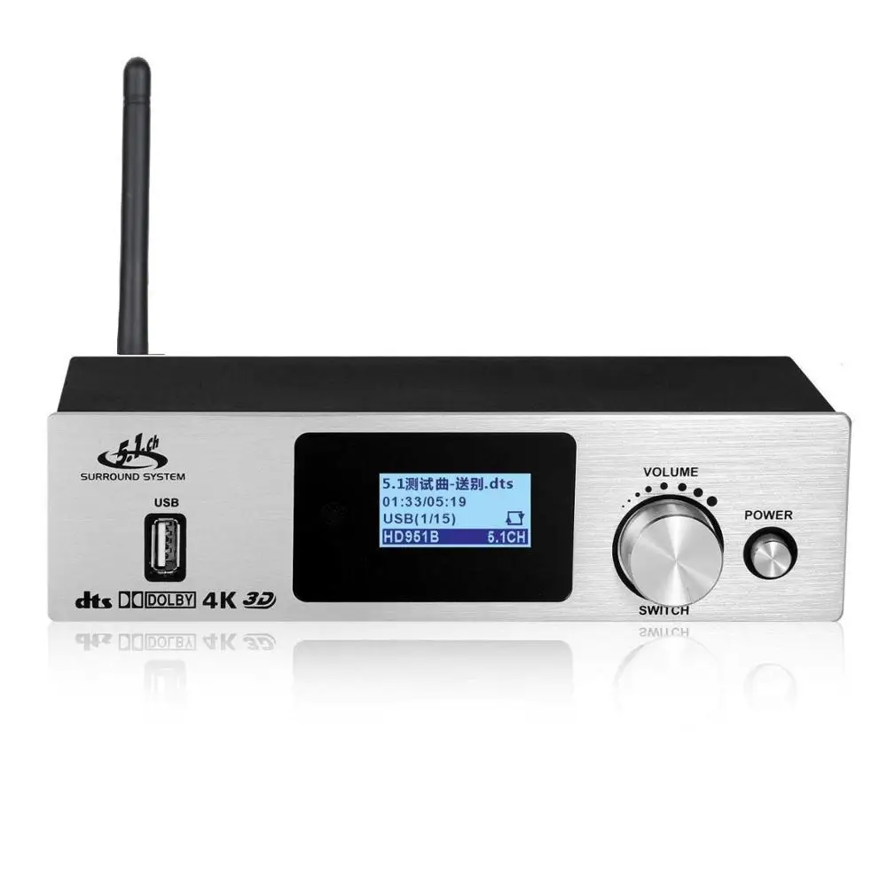 TZT 4K x 2K 3D DTS AC3 5 1 аудио декодер USB звуковая карта Bluetooth приемник для оптического
