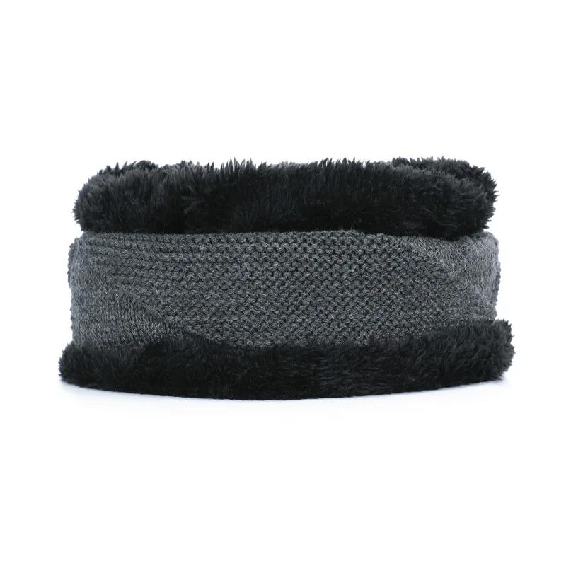 Light-Gray-3 Новая модная зимняя мужская шапка, зимние женские шапки skullies, теплая утолщенная шапка, вязаная шапочка, комплект из 2 предметов, мужская шапка - Цвет: Light-Gray-3