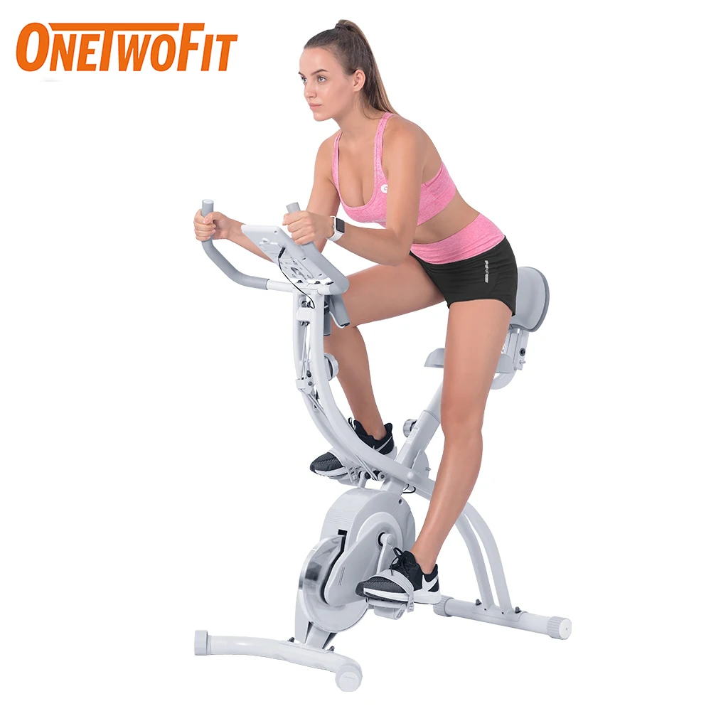 Складной велотренажер ONETWOFIT домашний тренажер для дома с ЖК