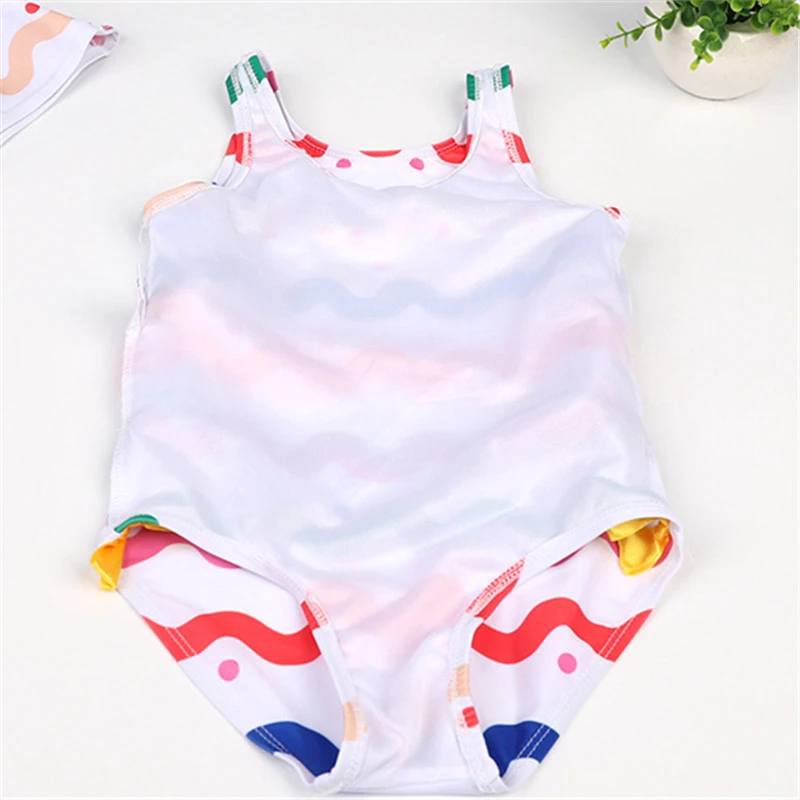 Слитный купальник для девочек 2 12 лет детский купальный костюм с красочным