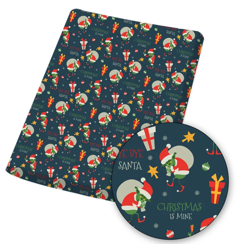 

Christmas Polyester Cotton Fabric Lollipop Snowman Printed Fabric DIY Sewing Home Textile Garment Material 45*150cm/pc 80g IBOWS